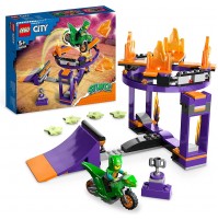 LEGO 60359 City Stuntz Sfida Acrobatica: Schiacciata sulla Rampa, Set 2 in 1 con Moto Giocattolo Dinosauro Carica e Vai, Idea Regalo per Bambini dai 5 anni